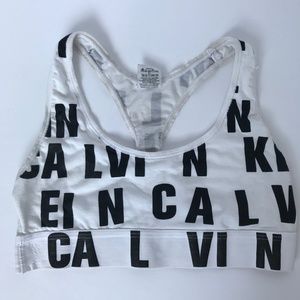 Calvin Klein Modern White & Black Sports Bra